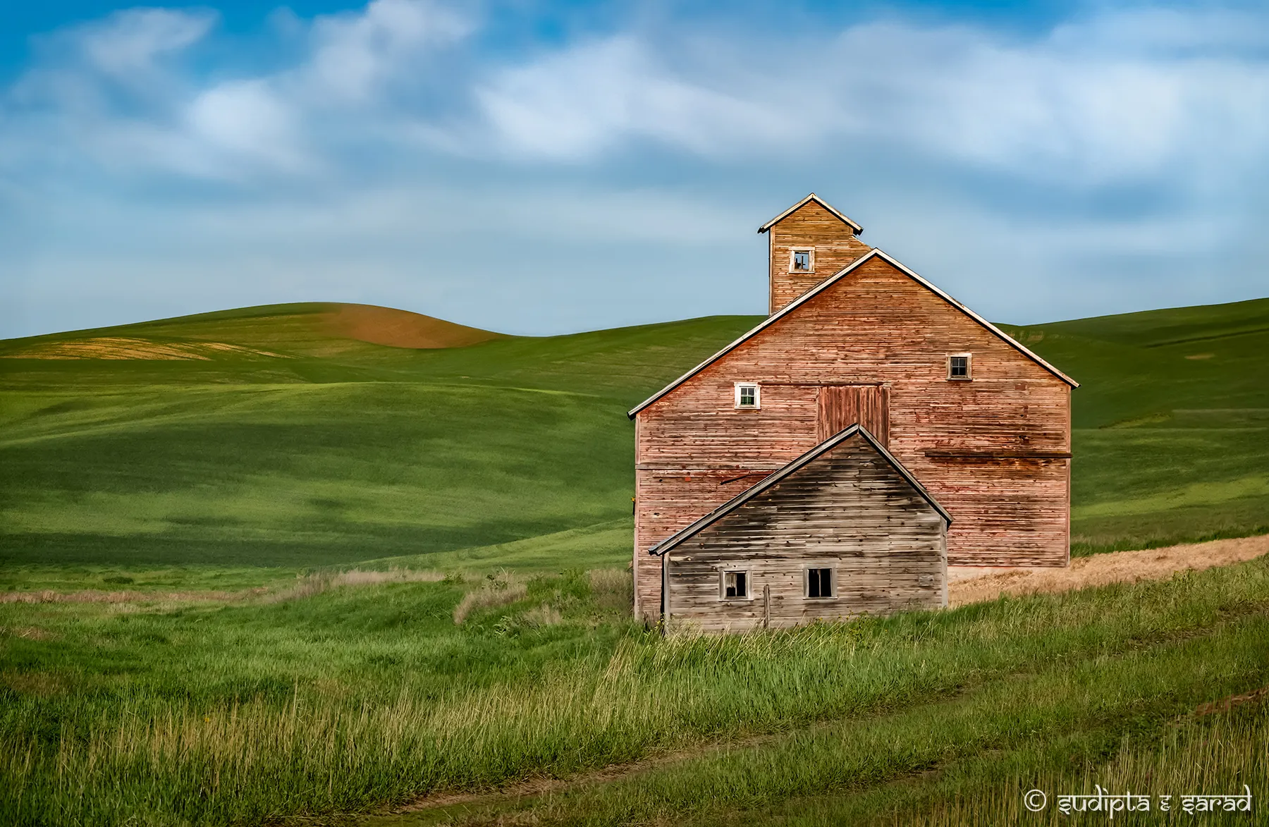 Historic barns in a rural landscape